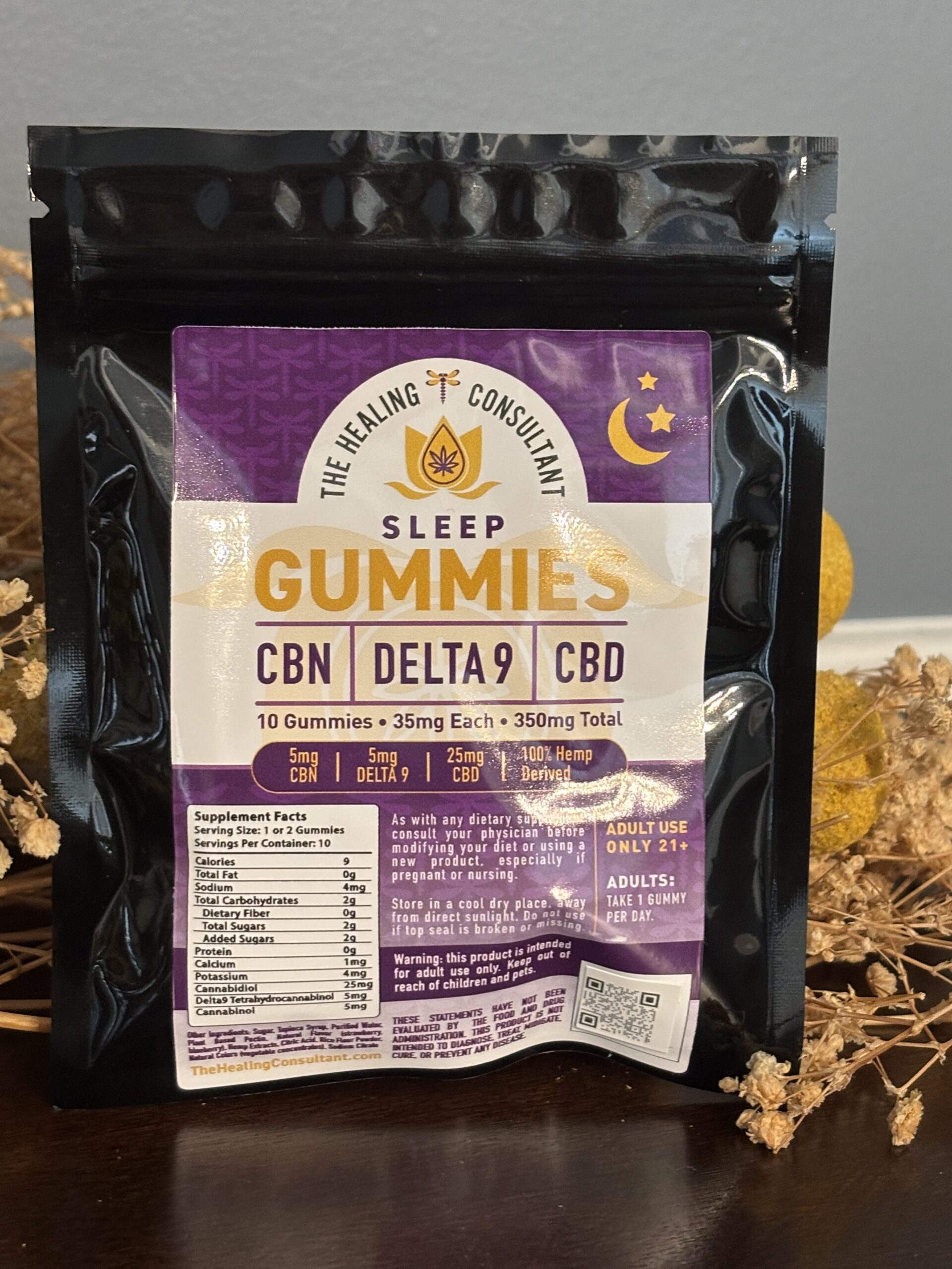 Night time Gummies (CBD + Delta-9) – 25 mg per gummy -10ct